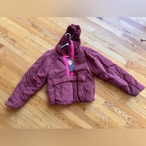 FP Movement Pullover Jacket in Burgundy and Pink
